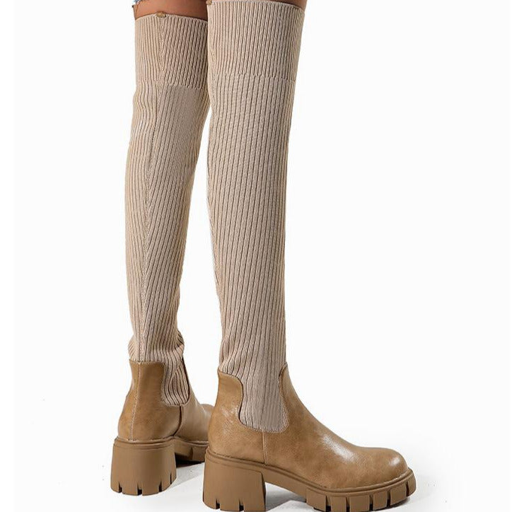 British Style Chunky Heeled Thick-soled Boots Newgew