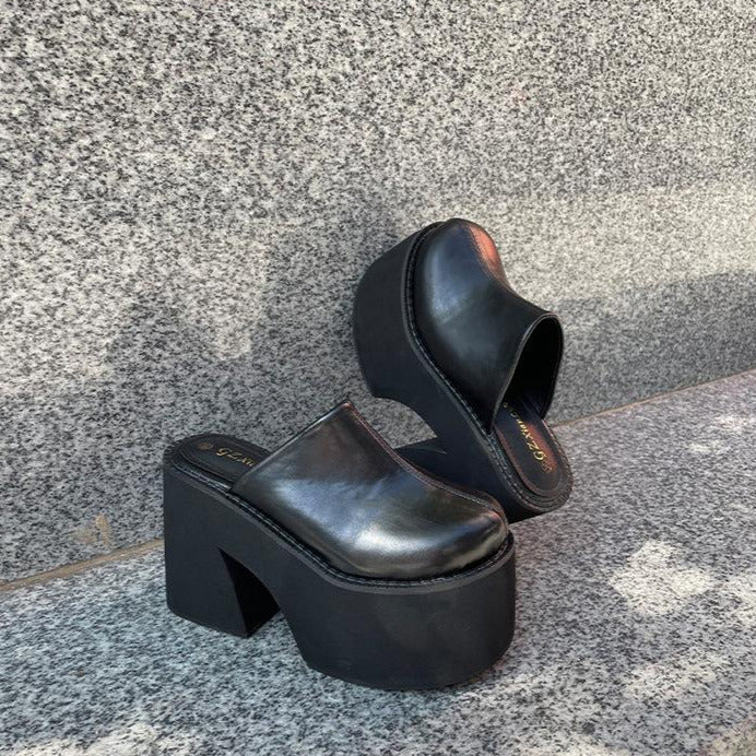 Thick Soled Chunky High Heeled Shoes Newgew