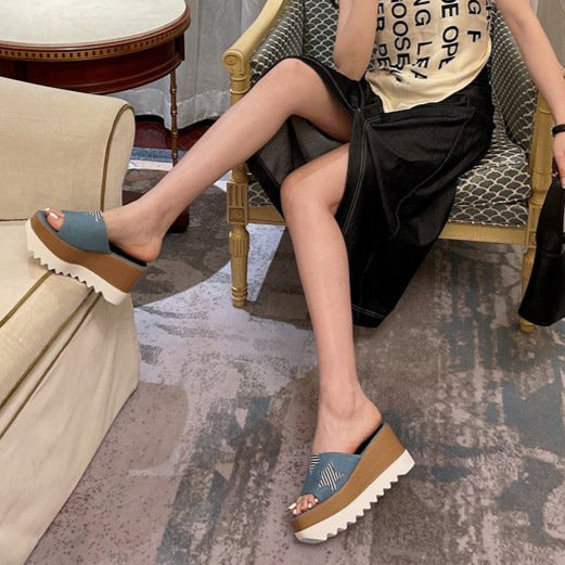 Denim Stars Waterproof Platform Sandals Newgew
