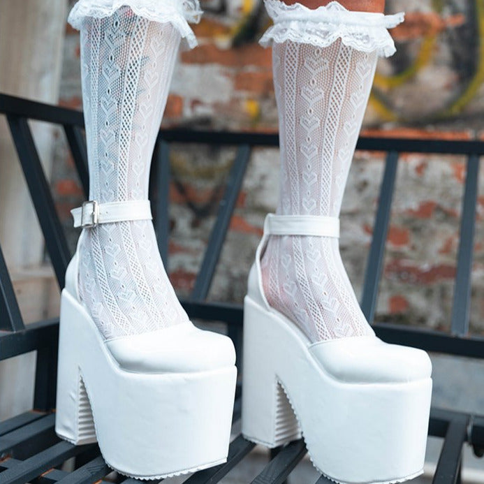 Halloween Super High Waterproof Platform Patent Leather Heels Newgew
