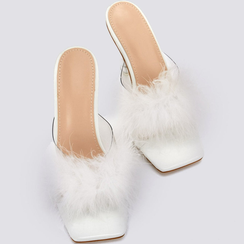 Fluffy Decor Heel Sandals Newgew