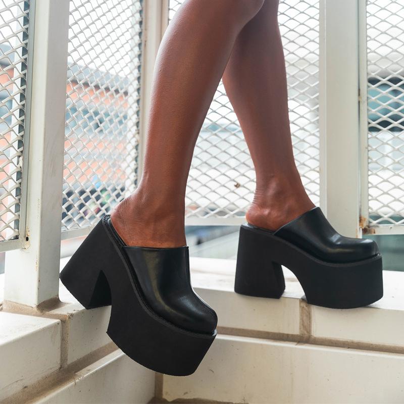 Thick Soled Chunky High Heeled Shoes Newgew
