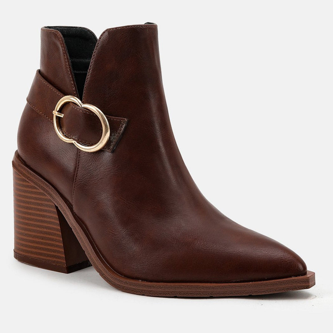 Chunky Heel Pointed Toe Chelsea Boots Newgew