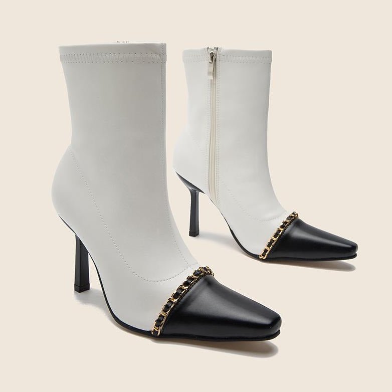 High Heeled Side Zipper Short Boots Newgew