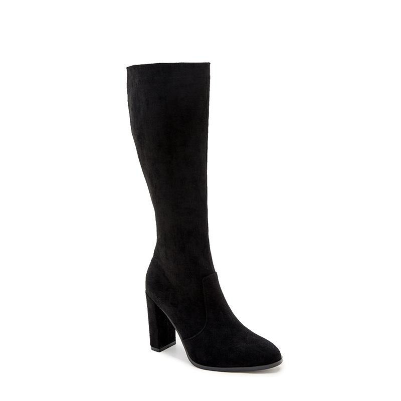 Chunky High heeled Retro Side Zip Over Knees Boots Newgew