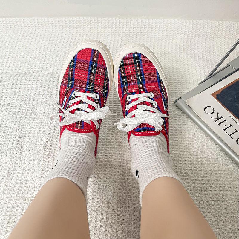 Vintage Plaid Sneakers Newgew