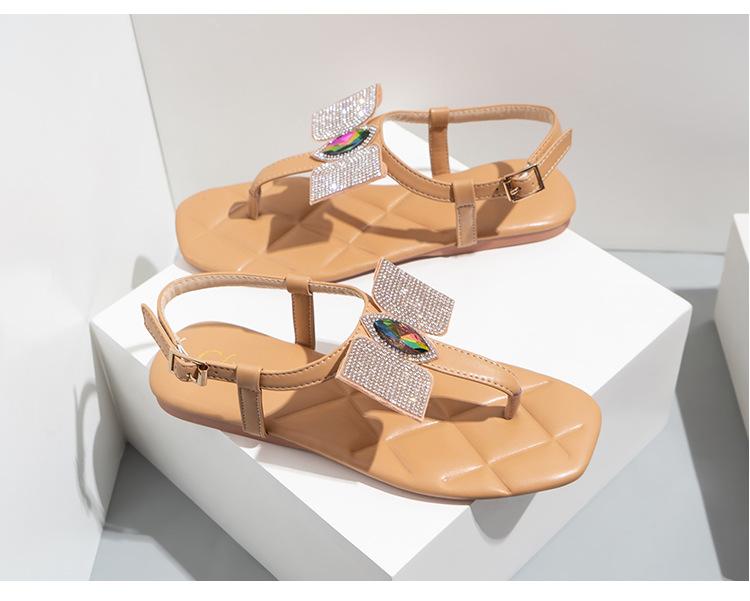 Rhinestone Flat Sandals Newgew