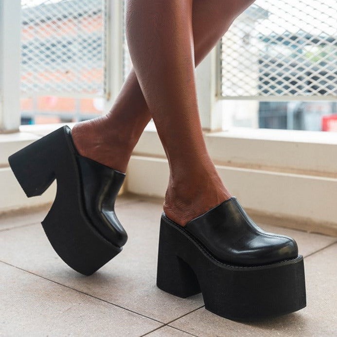 Thick Soled Chunky High Heeled Shoes Newgew