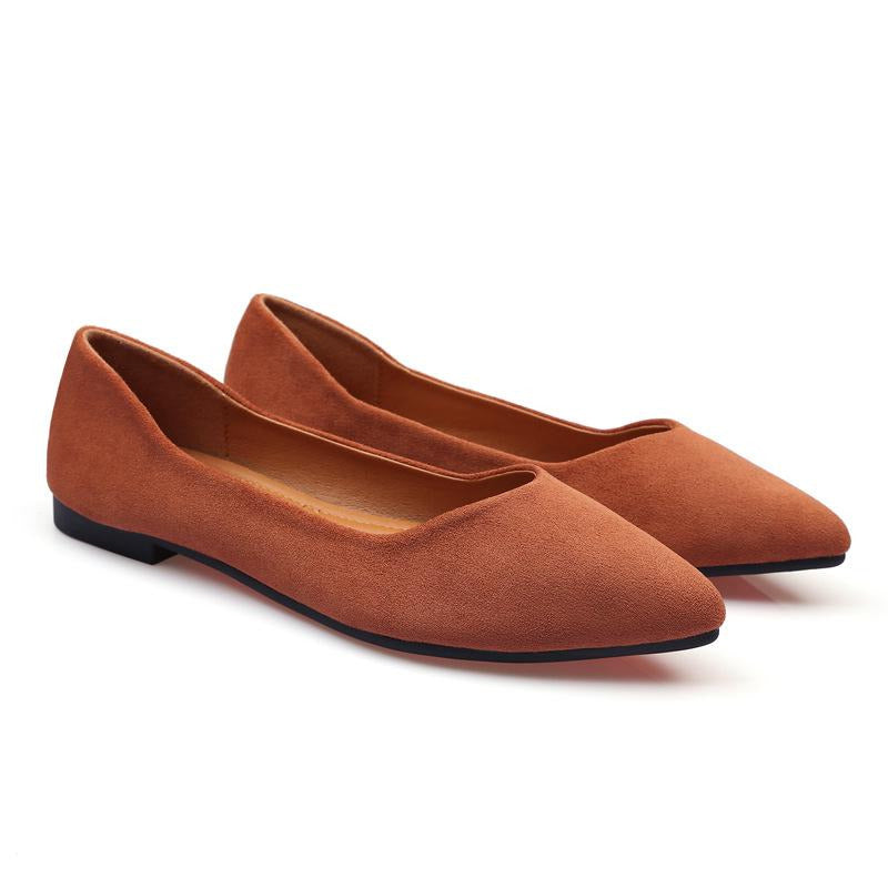 Suede Minimalist Point Toe Flats Newgew