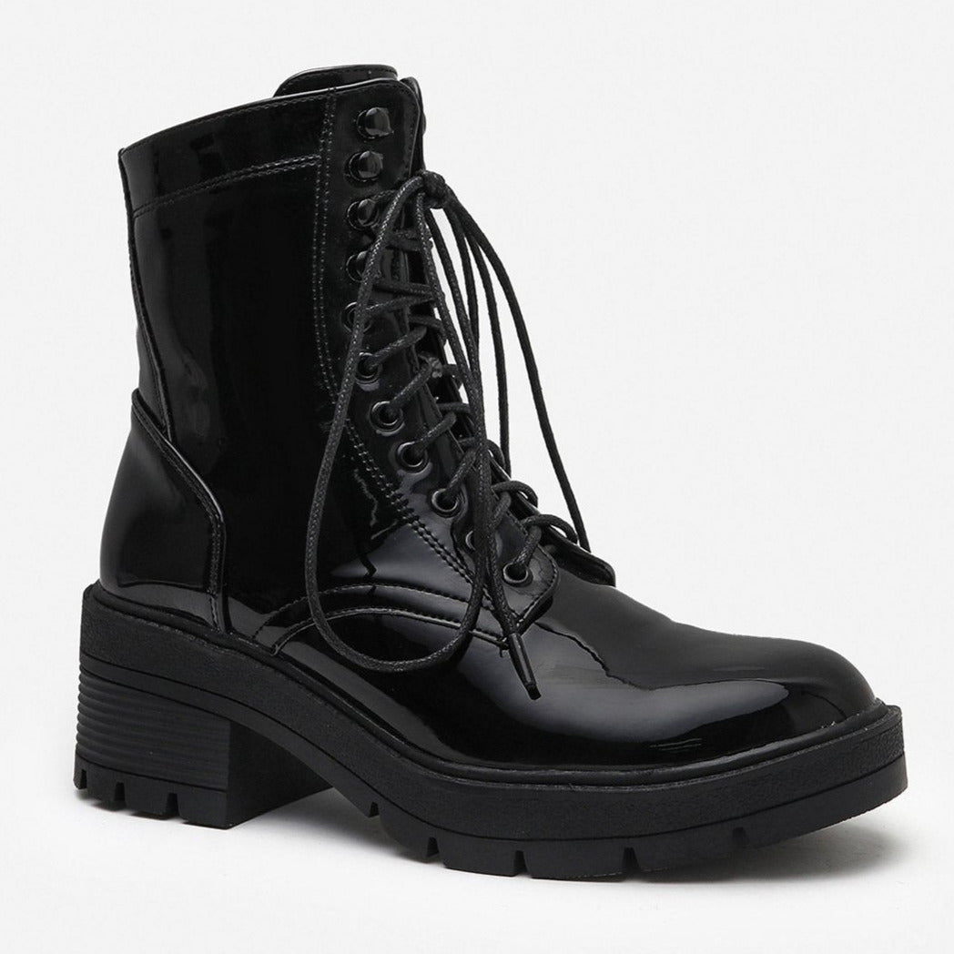 Patent Leather Thick-soled Martin Boots Newgew