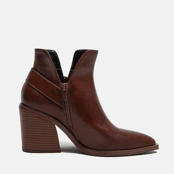 Chunky Heel Pointed Toe Chelsea Boots Newgew