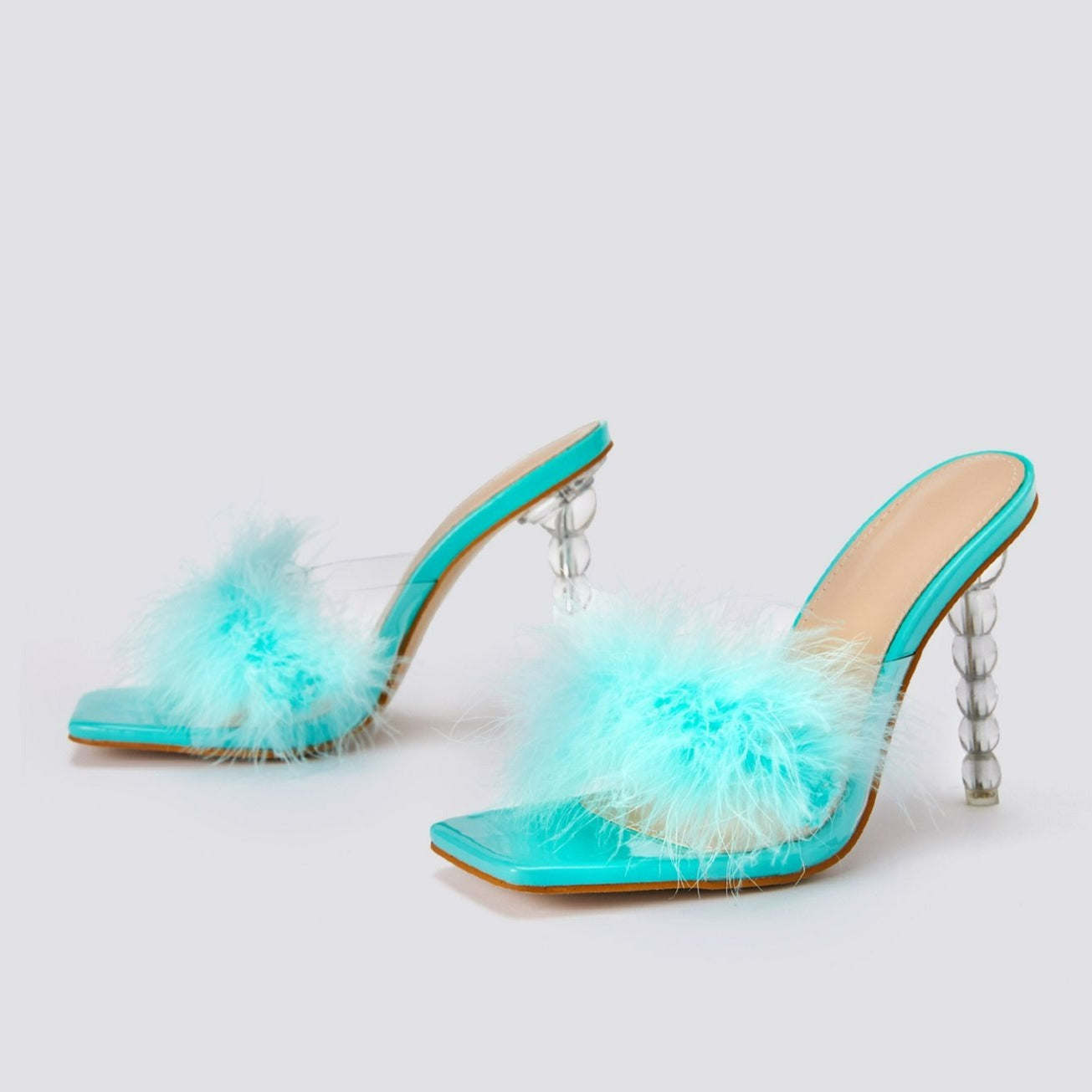 Fluffy Decor Heel Sandals Newgew