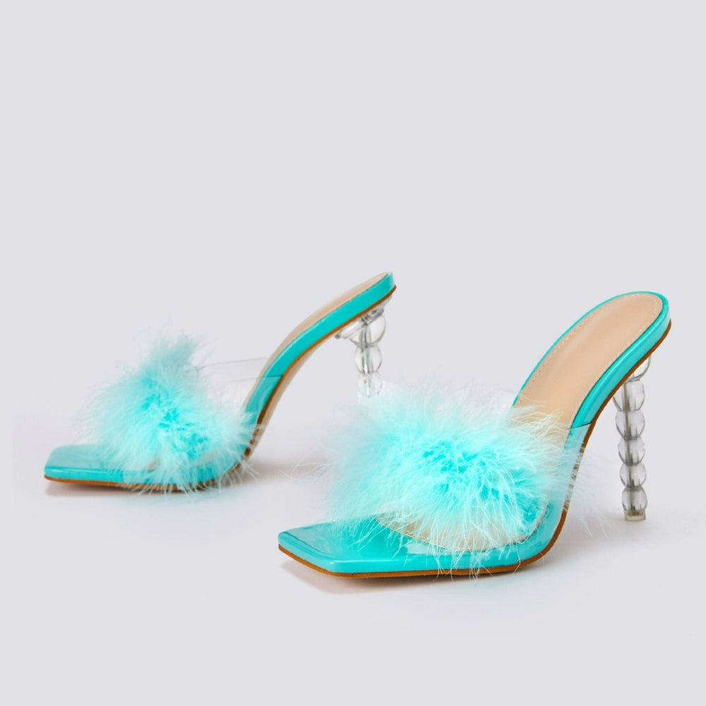 Fluffy Decor Heel Sandals Newgew