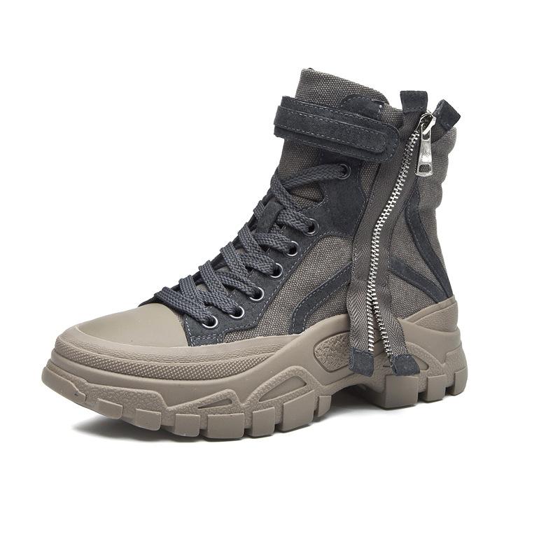 Side Zip Lace-up Sport Boots Zipper Detail Sport Boots Newgew