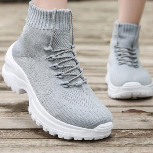 Front Lace-up Fly Knit Sneakers Newgew