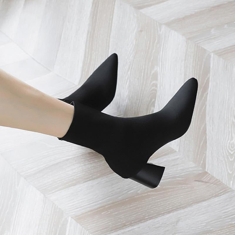 Pointed Toes Chunky Sock Boots Newgew