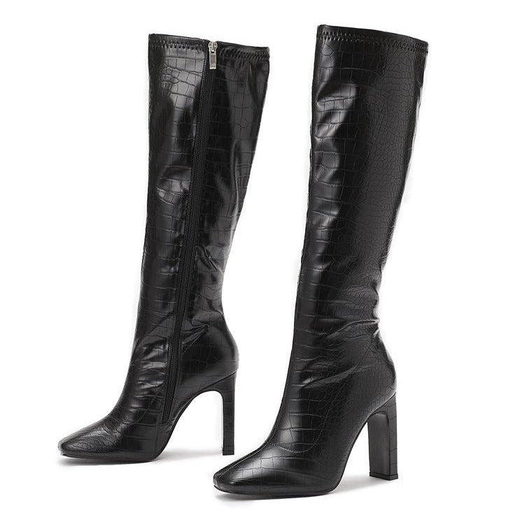 Square-toe Side Zip Boots Newgew