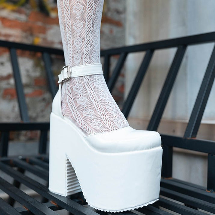 Halloween Super High Waterproof Platform Patent Leather Heels Newgew