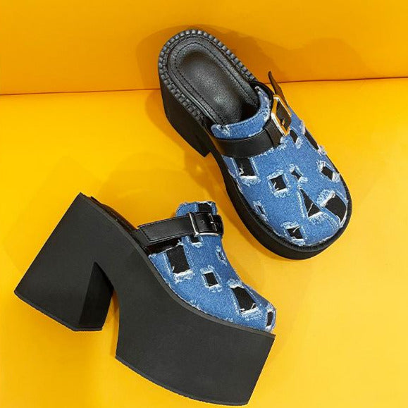 Buckle Design Thick Soled Chunky Sandals Newgew