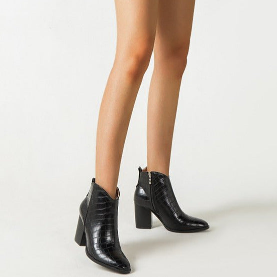 Chunky Heeled Short Boots Newgew