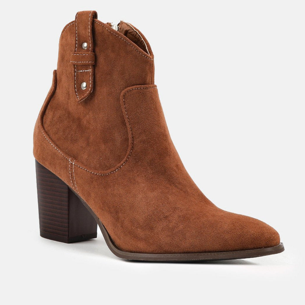 Thick Heeled Side Zipper Short Boots Newgew