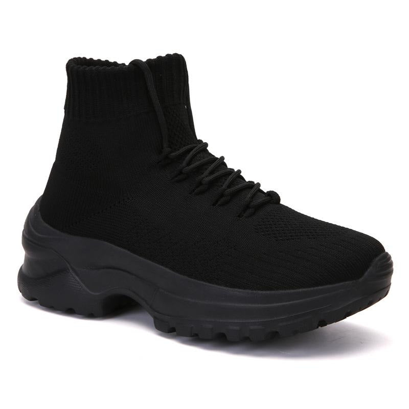 Front Lace-up Fly Knit Sneakers Newgew