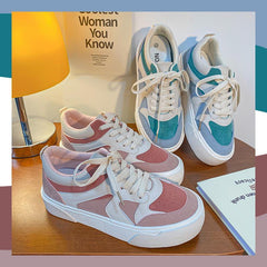 Color Block Round head Sneakers Newgew