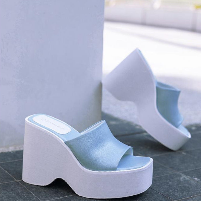 Minimalist Wedge Slide Sandals Newgew