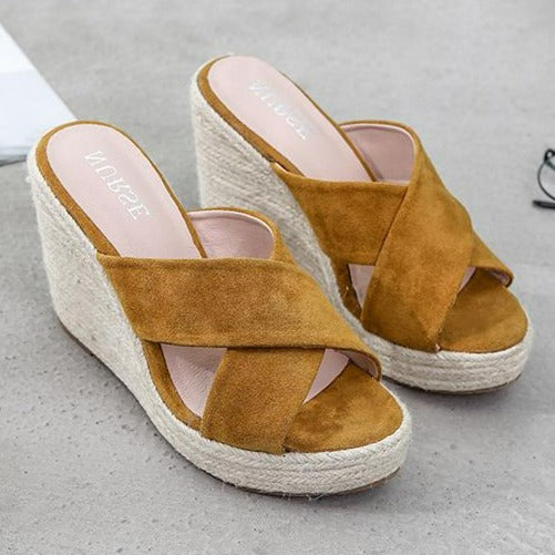 Minimalist Wedge Slide Sandals Newgew