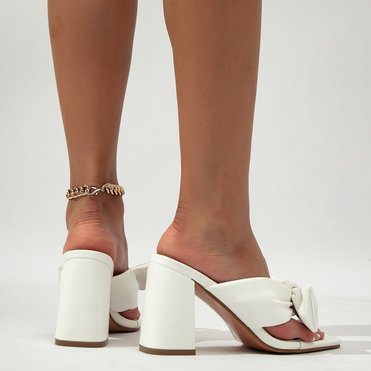 Bow Tie Clip Toe Square Toe Sandals Newgew