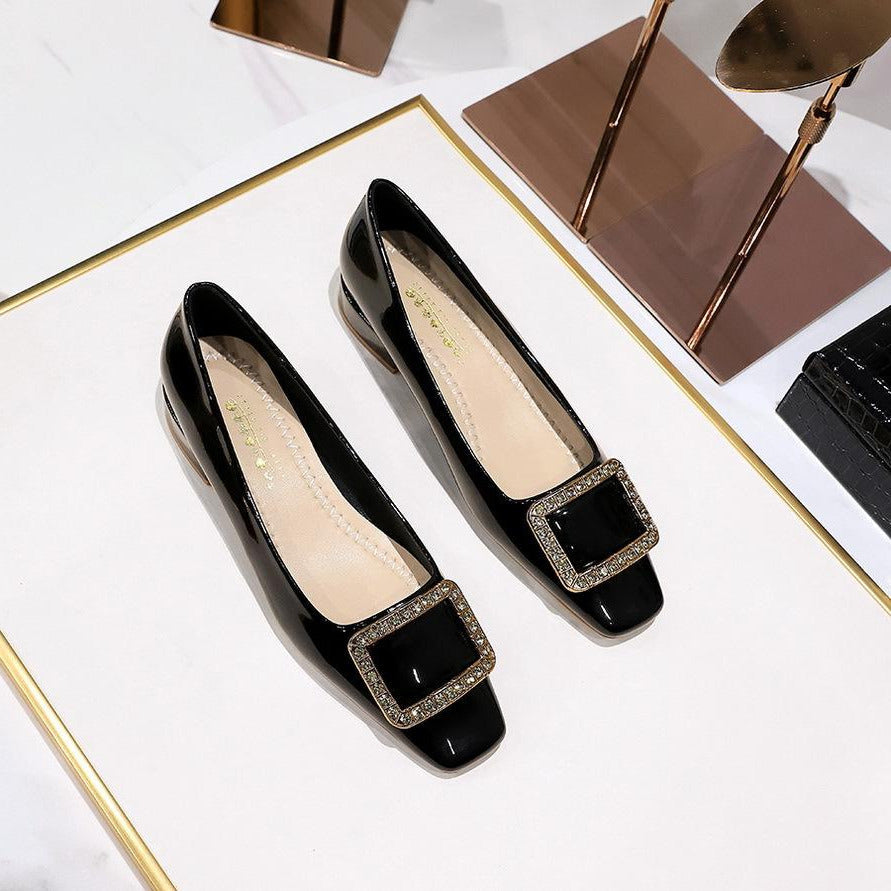 Buckle Design Square-toe Flats Newgew
