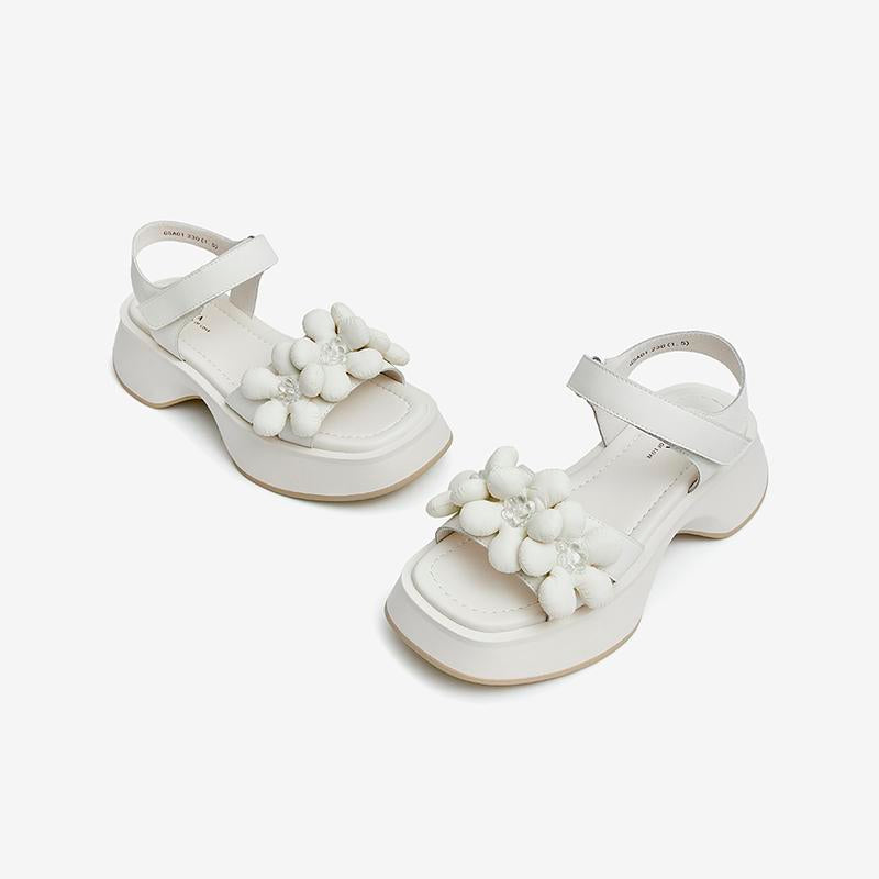 Flower Decor Wedge Sandals Newgew