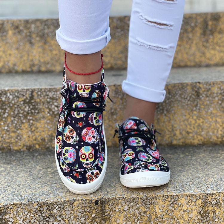 Halloween Pumpkin Flat Casual Sneakers Newgew