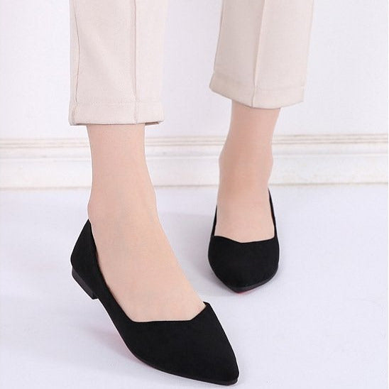 Suede Minimalist Point Toe Flats Newgew
