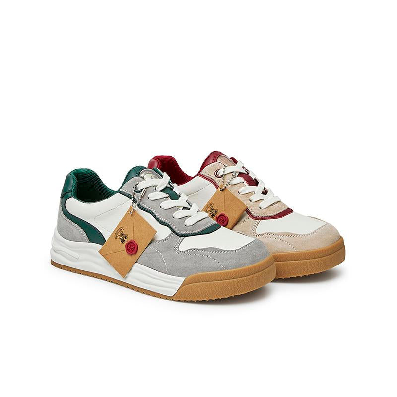 Front Lace-up Clashing Casual Sneakers Newgew