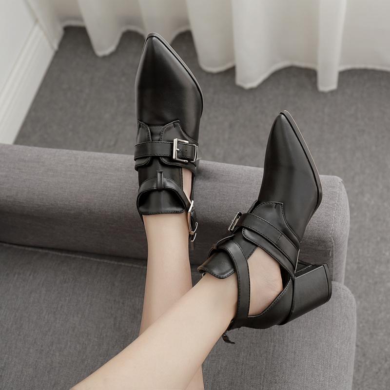 Chunky Heel Double Buckle Boots Newgew