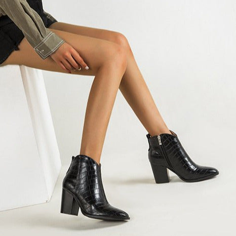 Chunky Heeled Short Boots Newgew