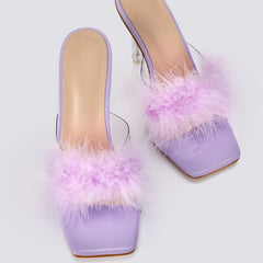 Fluffy Decor Heel Sandals Newgew