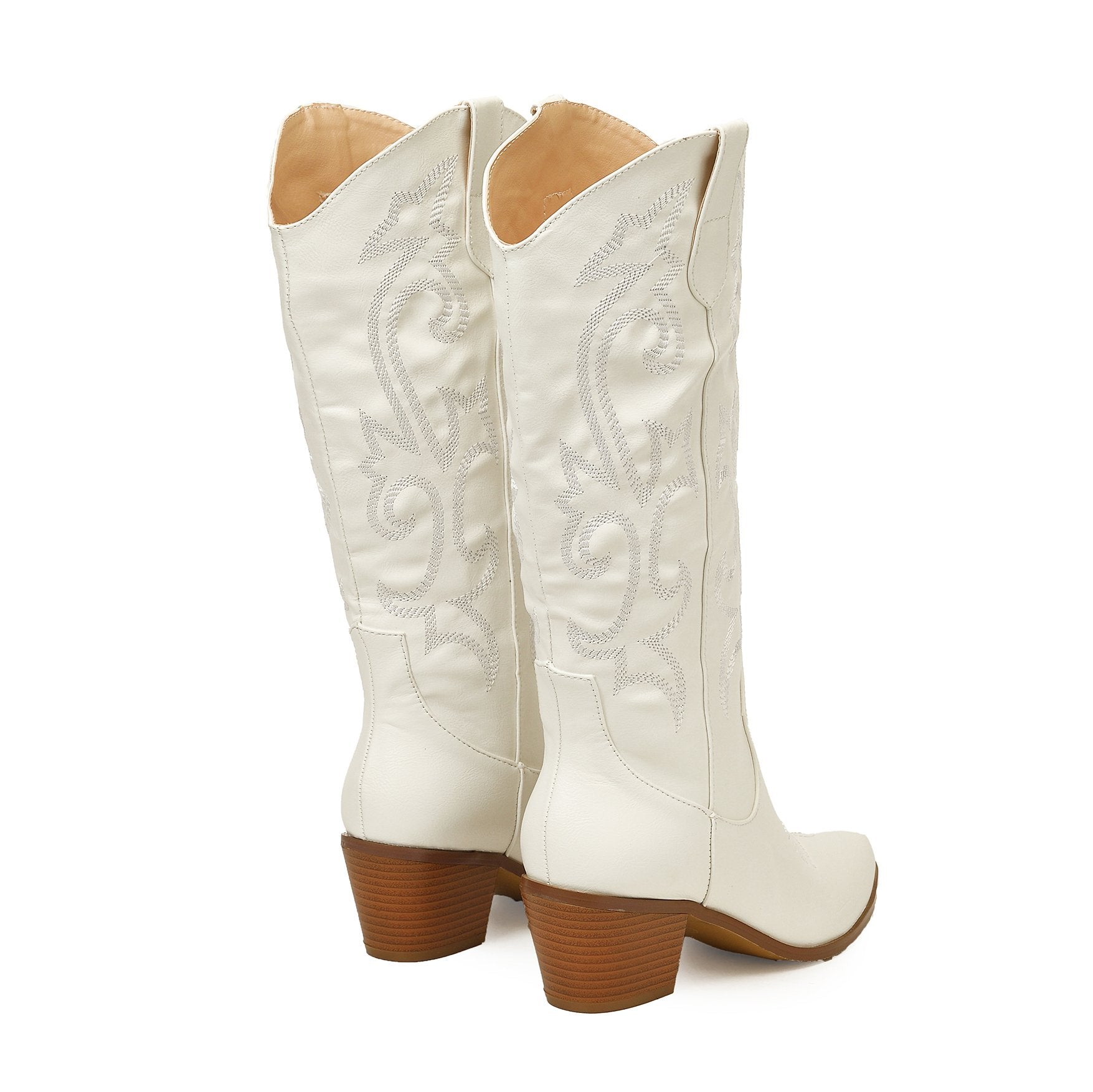 Vintage Chunky Heeled Embroidered Western Boots Newgew