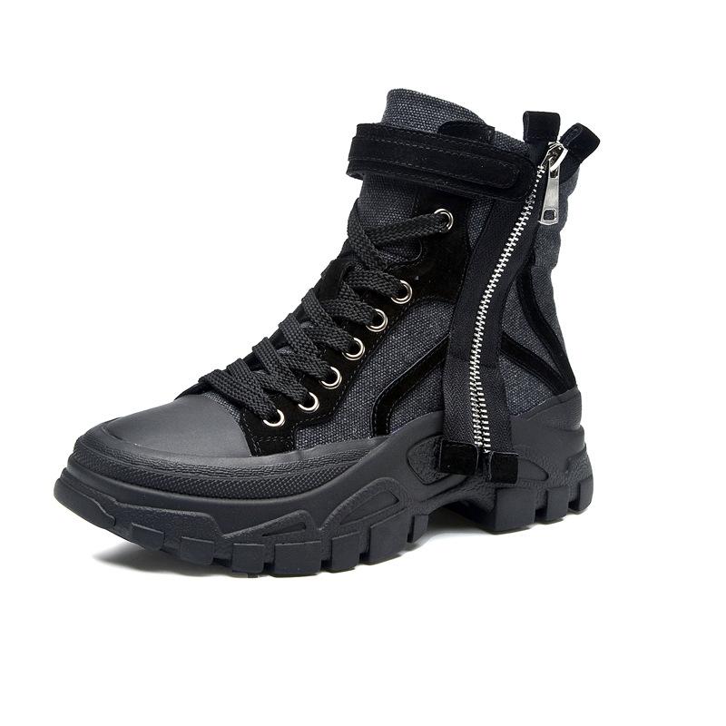 Side Zip Lace-up Sport Boots Zipper Detail Sport Boots Newgew