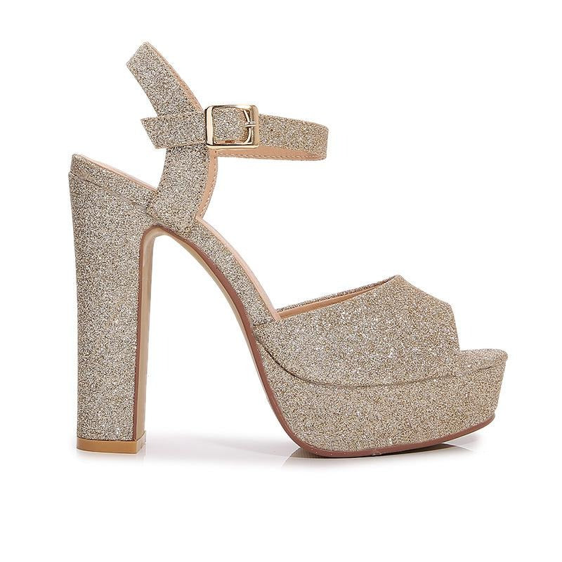 Rhinestone Heel Sandals Newgew