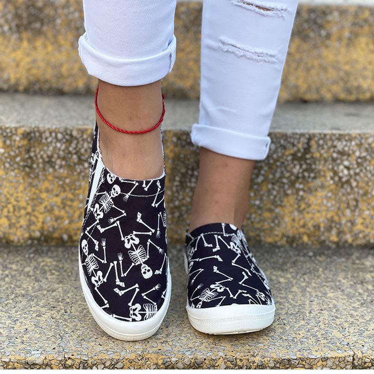 Halloween Pumpkin Skull Sneakers Newgew