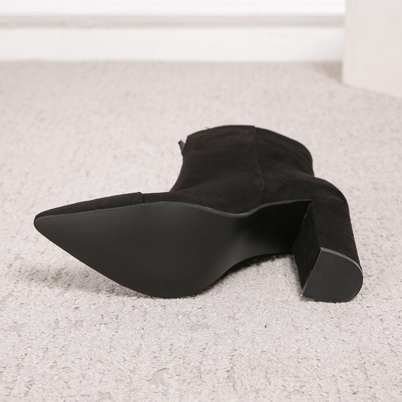 Pointed Toe Side Zipper Short Boots Newgew