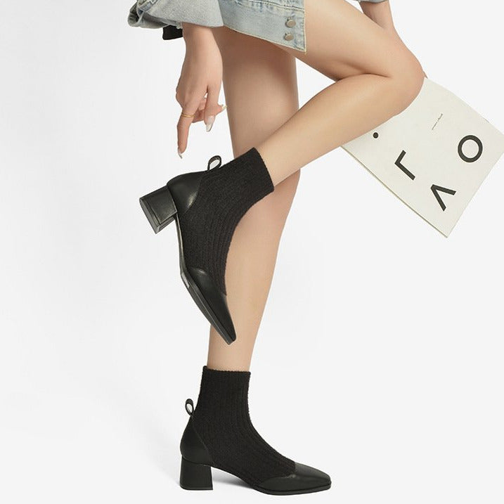 Flyknit Square Heel Socks Boots Newgew