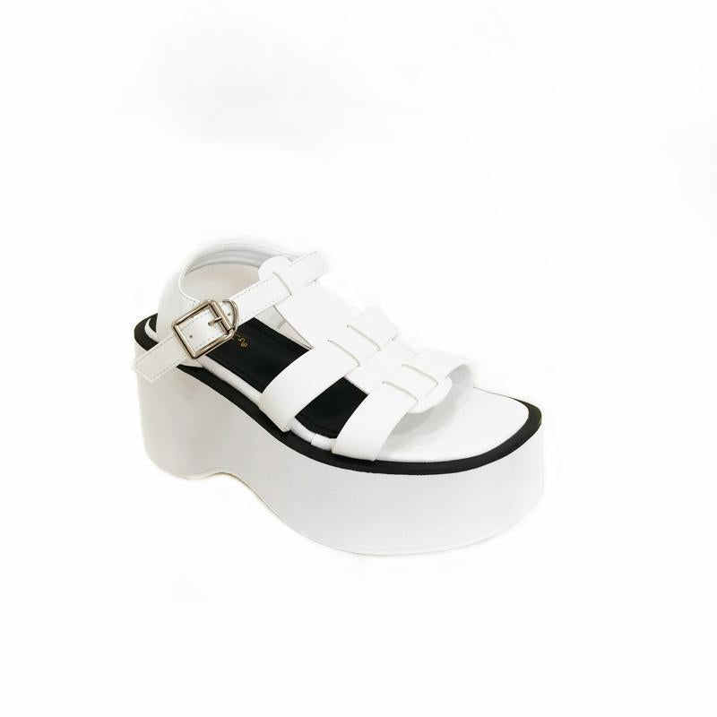 Thick Soled Slope Heeled Roman Sandals Newgew