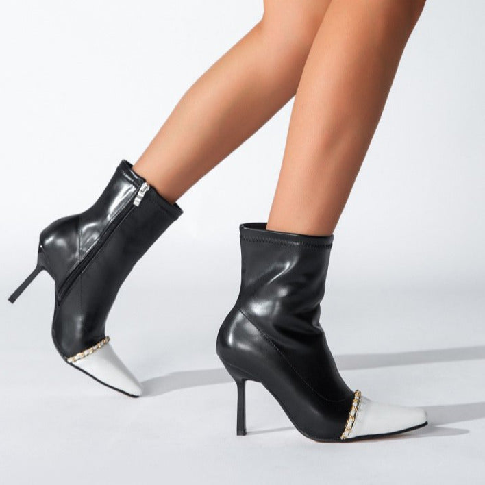 High Heeled Side Zipper Short Boots Newgew