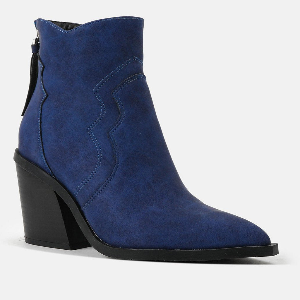 Faux Suede Slip On Western Boots Newgew