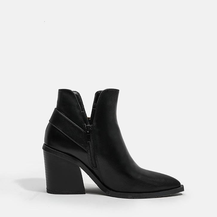 Chunky Heel Pointed Toe Chelsea Boots Newgew