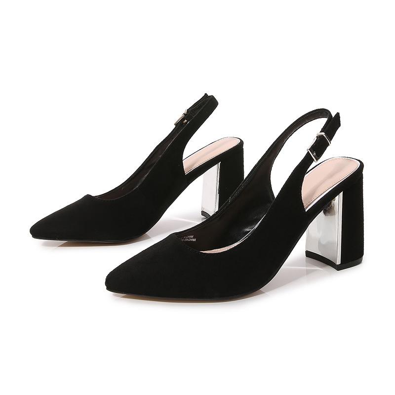 Suede Chunky Heeled  Pumps Newgew