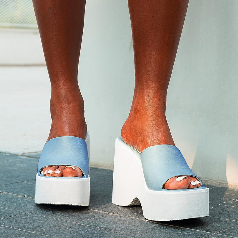 Minimalist Wedge Slide Sandals Newgew
